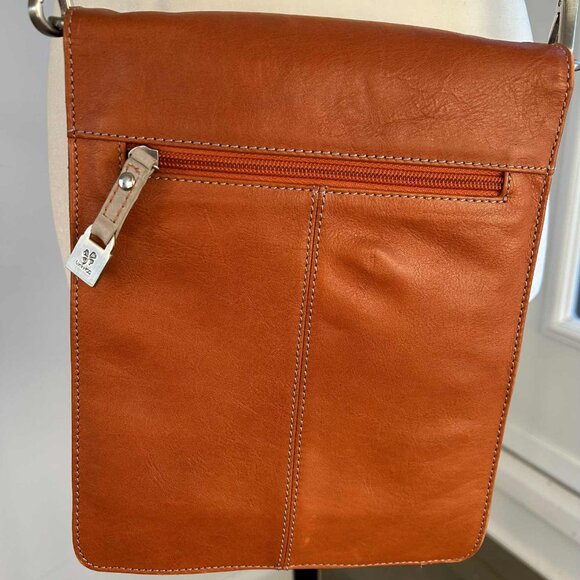 Joanel Orange Leather Flap Crossbody with Stone Trim – US OS - Picture 2 of 11